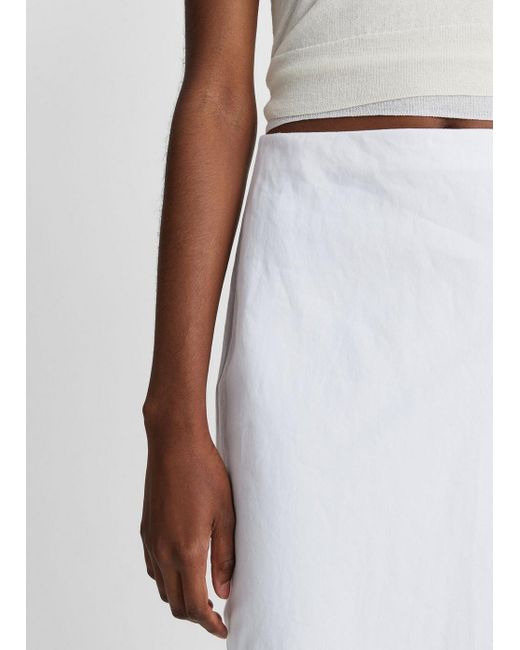 Vince Easy Linen-blend Slip Skirt, Optic White, Size 6