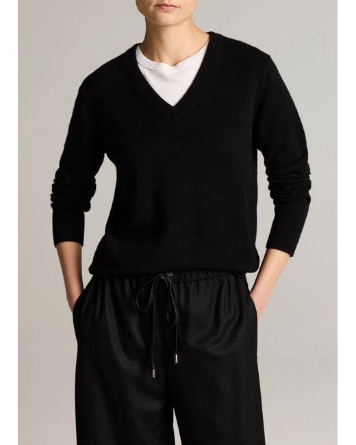 Vince Black Cashmere Casual V-Neck Sweater