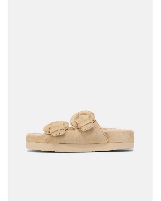 Vince White Glyn Shearling-lined Suede Sandal