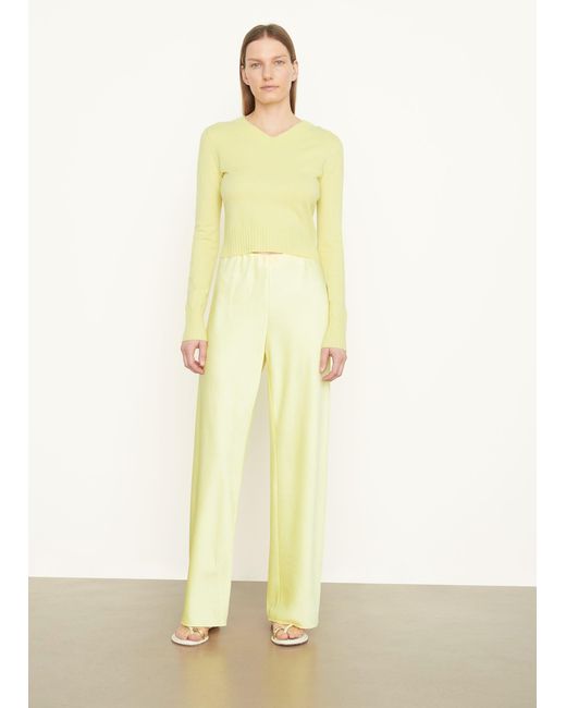 Vince Yellow Satin Bias Pant