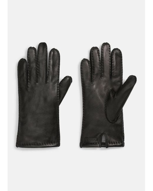 Vince Black Cashmere-Lined Leather Driving Glove