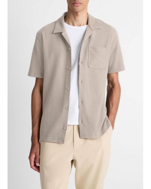 Vince Natural Seersucker-Knit Cotton Cabana Shirt for men