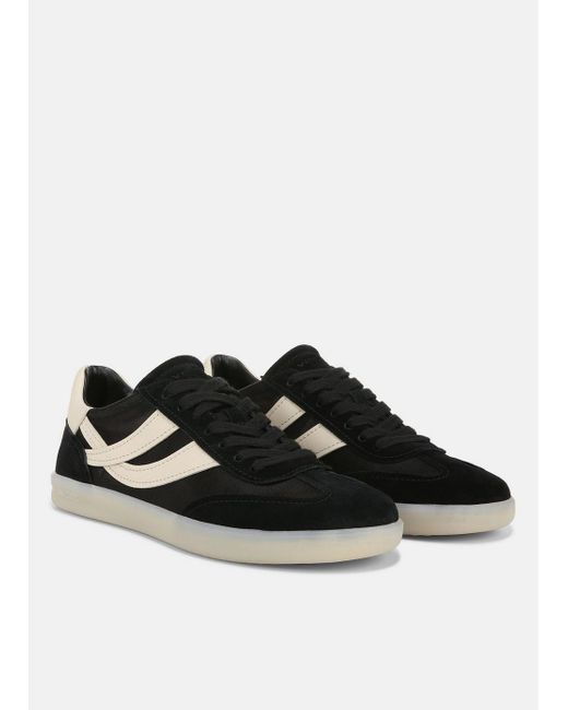 Vince White Oasis Leather And Suede Sneaker, Black, Size 11