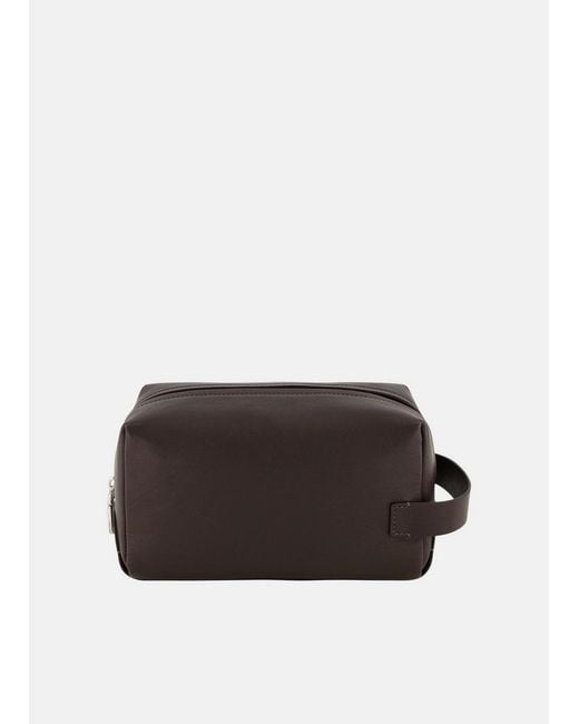 Vince Brown Leather Dopp Kit for men