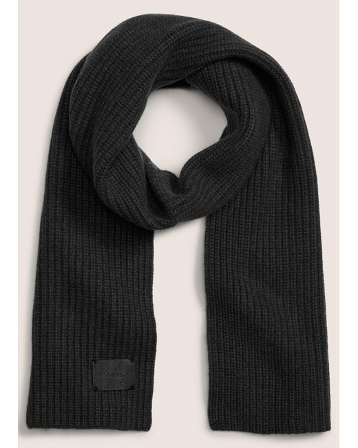 Vince Black Cashmere Shaker-Stitch Scarf for men