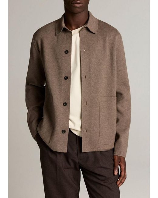 Vince Brown Milano-Stitch Shirt Jacket for men