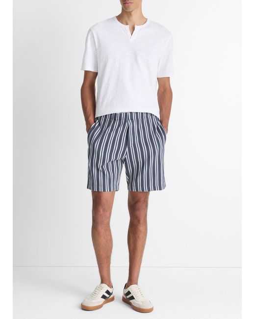 Vince Blue Jacquard-Stripe Cotton-Blend Short for men