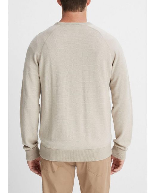 Vince Natural Birdseye Raglan Sweater, Beige, Size S for men