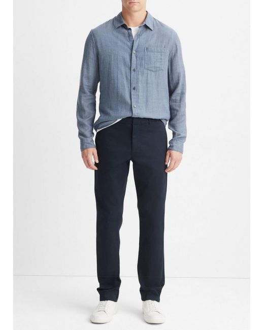 Vince Blue Griffith Chino Cotton Twill Pant In Coastal for men