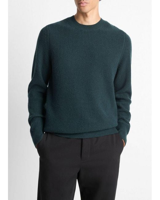 Vince Blue Shaker Wool-Cashmere Sweater for men