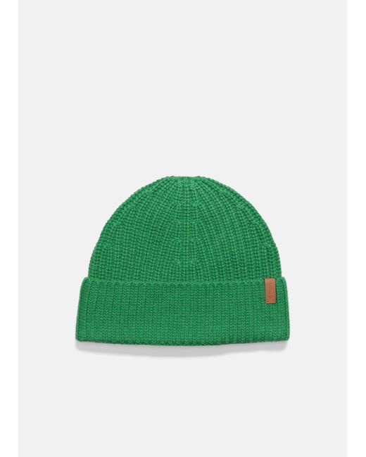 Vince Wool-cashmere Shaker-stitch Hat, Green for men