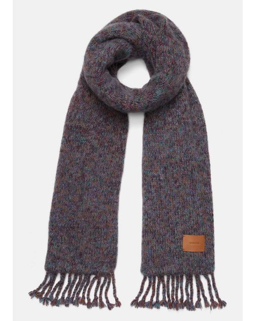 Vince Gray Alpaca-blend Marled-knit Scarf, Multicolor