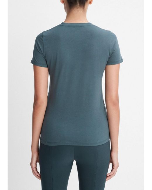 Vince Essential Pima Cotton Crew Neck T-shirt, Blue, Size S
