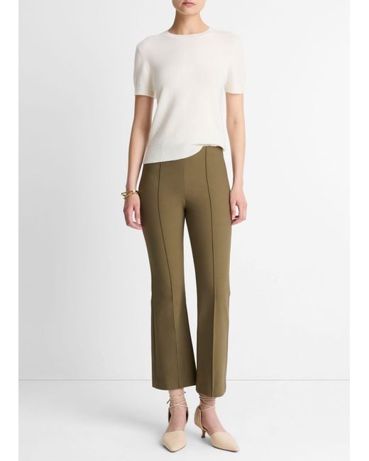 Vince Natural Niki Mid-Rise Pintuck Crop Flare Pant