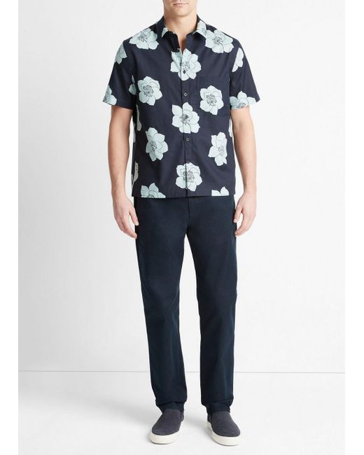 Vince Apple Blossom Short-sleeve Shirt, Coastal Blue/ceramic Blue, Size M for men