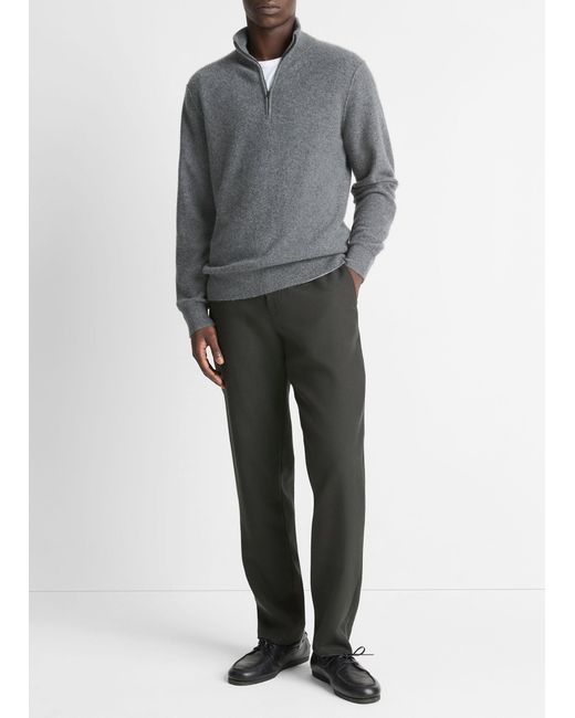 Vince Gray Plush Cashmere Quarter-Zip Sweater for men