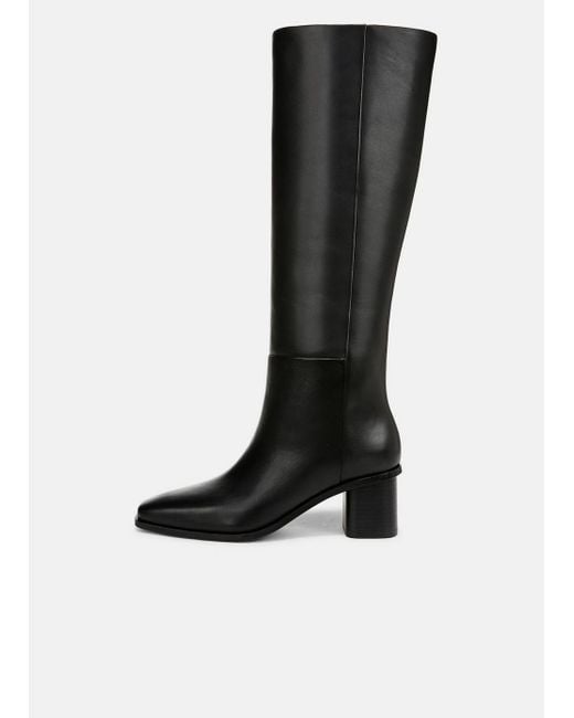 Vince Black Gerrie Leather Knee Boot