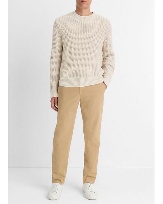 Vince Natural Macro-Waffle Crew Neck Sweater for men
