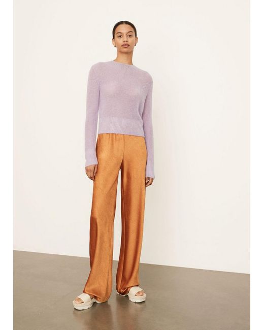 Vince Orange Satin Bias Pant