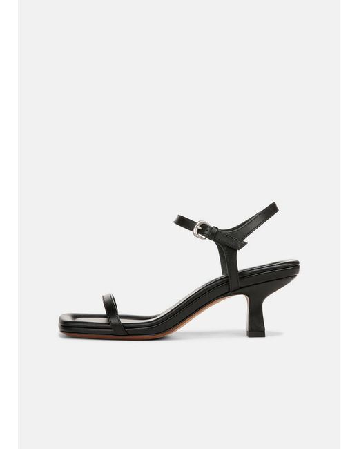 Vince White Coco Leather Heeled Sandal, Black, Size 6
