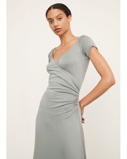 Vince Synthetic Short Sleeve Wrap Dress 