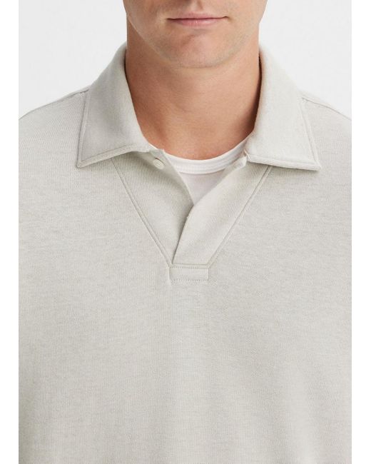 Vince White Double-face Long-sleeve Polo Shirt, Beige, Size Xs for men