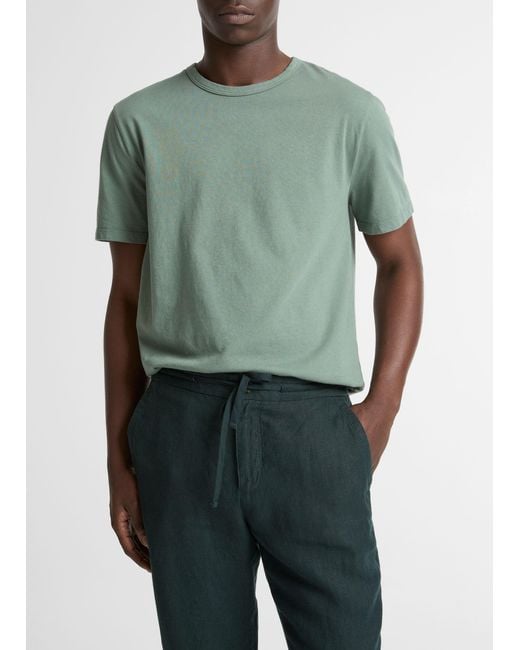 Vince Green Garment Dye Cotton T-Shirt for men