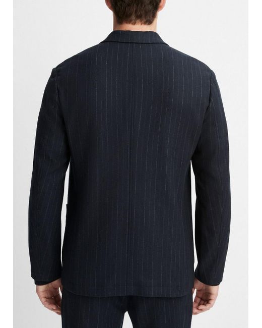 Vince Blue Pinstripe Virgin Wool-blend Flannel Blazer, Multicolor, Size Xxl for men