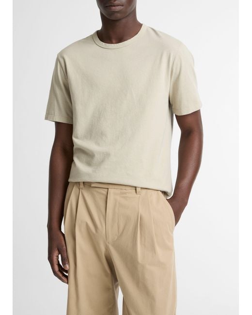 Vince Natural Garment Dye Cotton T-Shirt for men