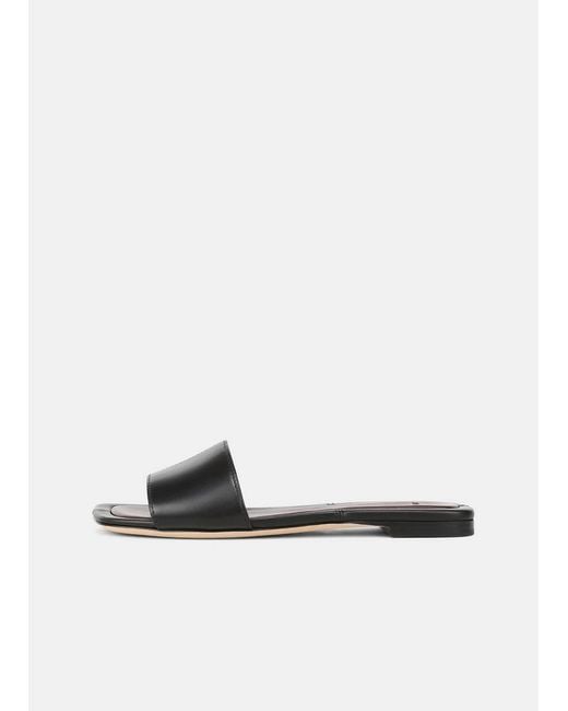 Vince White Valeria Leather Slide Sandal