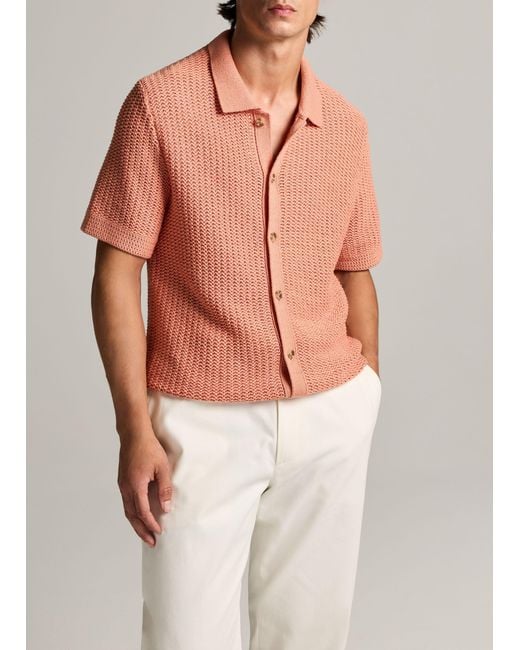 Vince Multicolor Cotton Crochet Button-Front Shirt for men