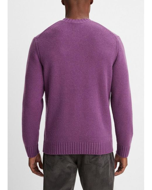 Vince Wool-cashmere Relaxed Crew Neck Sweater, Purple, Size Xxl for men