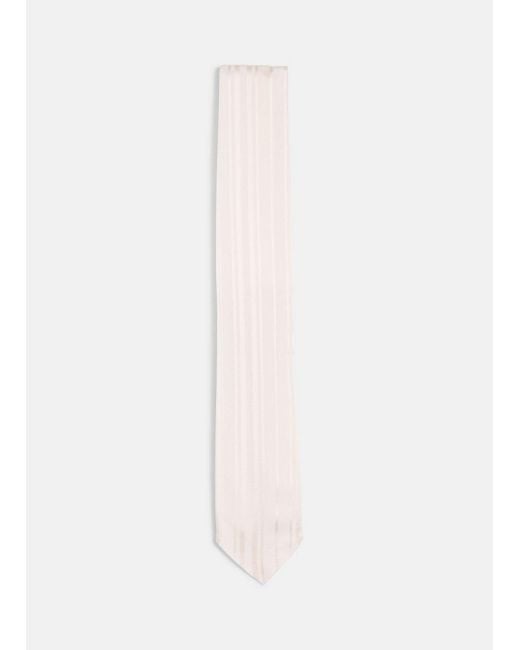 Vince White Sheer-Stripe Tie