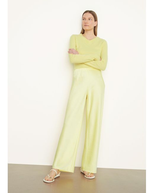 Vince Yellow Satin Bias Pant