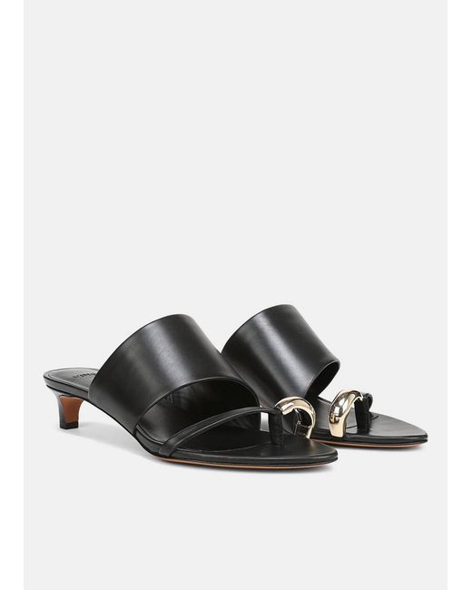 Vince Black Suzie Leather Heeled Sandal