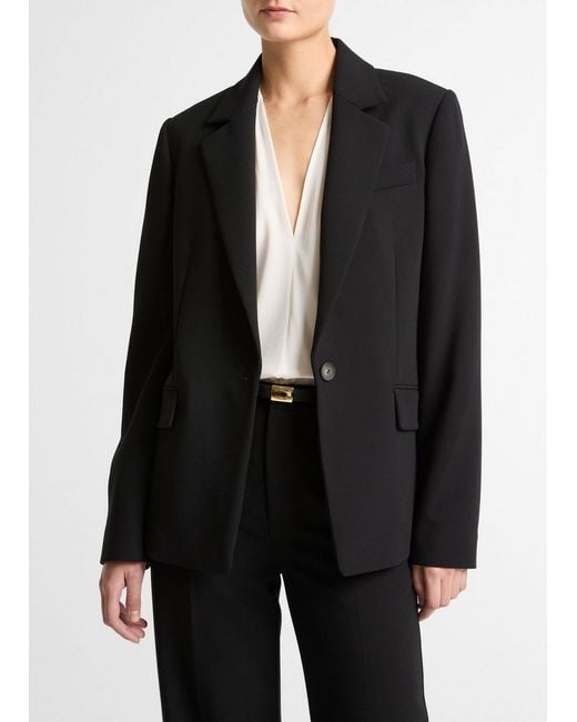 Vince Black Soft Sculpture Single-Breasted Blazer