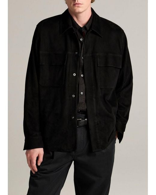 Vince Black Suede Shirt Jacket for men