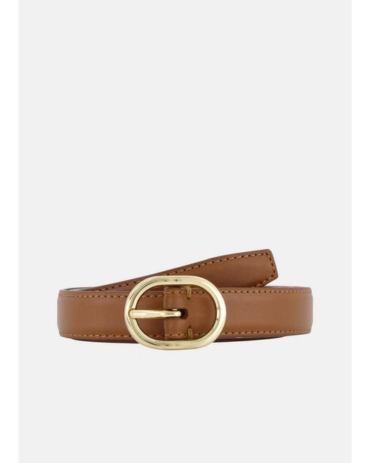 Vince Brown Avery 20Mm Stitched Leather Belt