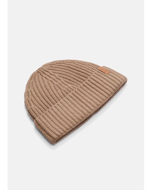 Vince Natural Wool-cashmere Shaker-stitch Hat, Beige for men
