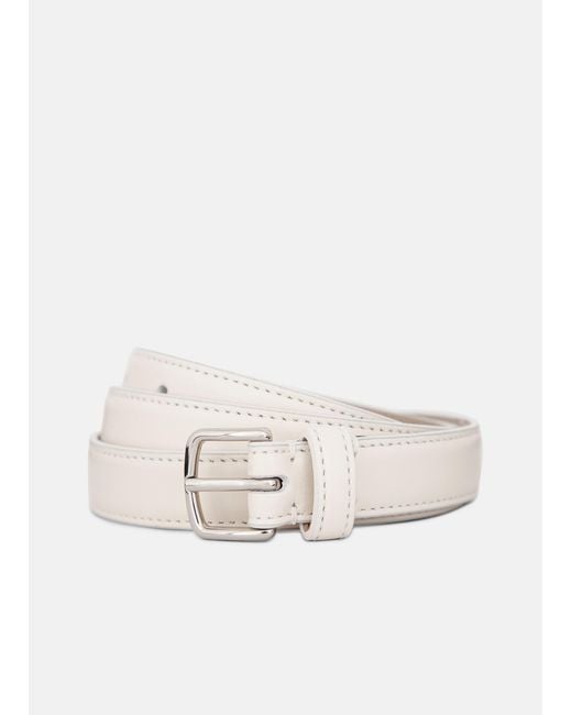 Vince Natural 20Mm Stitched Leather Belt