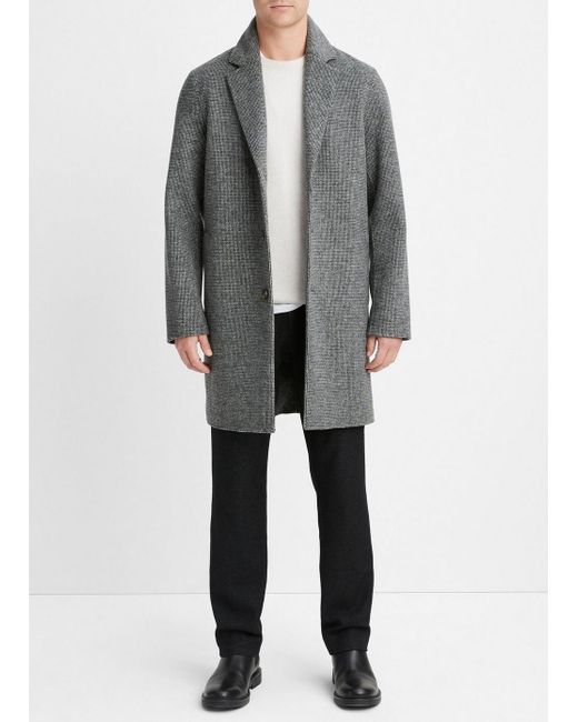 Vince Gray Splittable Wool-blend Coat, Black, Size Xl for men