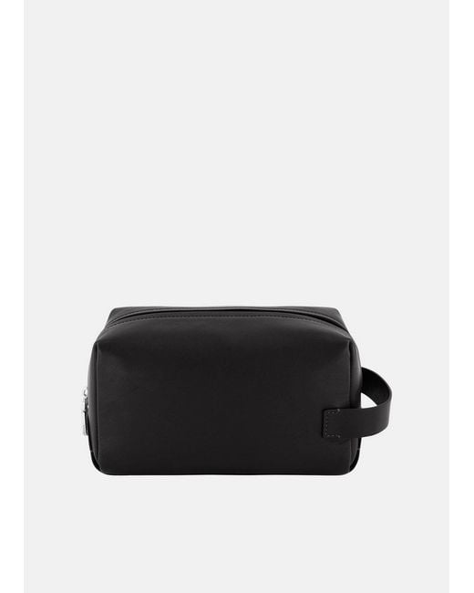 Vince Black Leather Dopp Kit for men