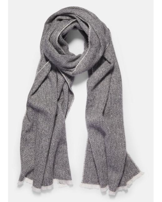 Vince Herringbone Cashmere Scarf, Multicolor in Gray for Men Lyst