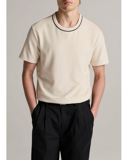 Vince Natural Tipped Pima Cotton Piqué T-Shirt for men