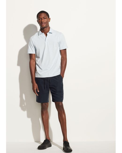 Vince White Garment Dye Short-sleeve Polo Shirt, Blue, Size Xxl for men