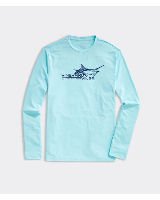 Vineyard Vines Longsleeve Marlin Performance Harbor Tshirt in Blue for Men Lyst