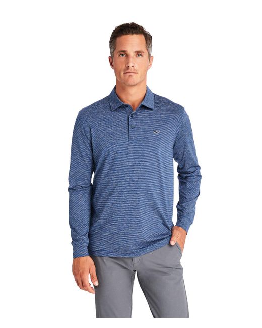 Vineyard Vines Synthetic Destin Stripe Long-sleeve Polo Shirt in Blue ...