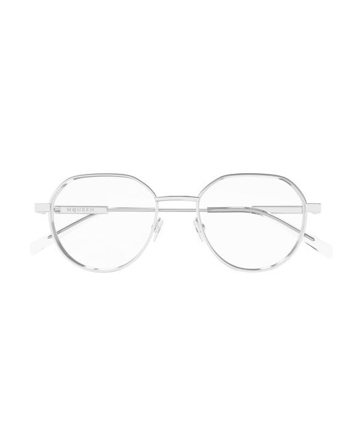 McQueen Black Am0479O 001 Optical Frames Acetate Transparent Round