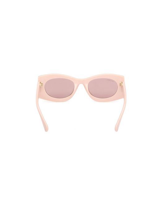 MAX&Co. Pink Mo0131 72S Sunglasses Injected Bordeaux Geometric Normal
