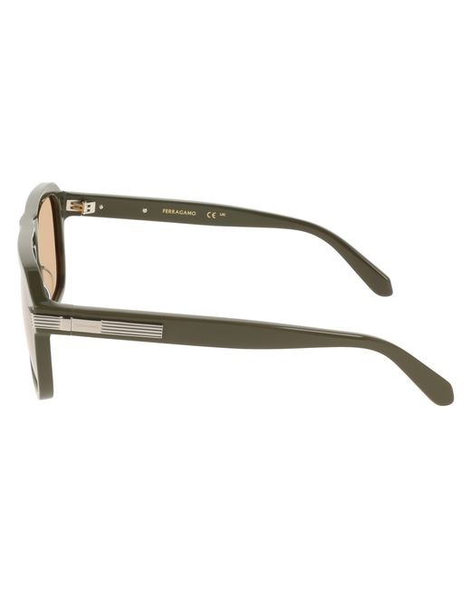 Ferragamo Black Sf2087S 320 Sunglasses Acetate Ocher Squared Normal for men
